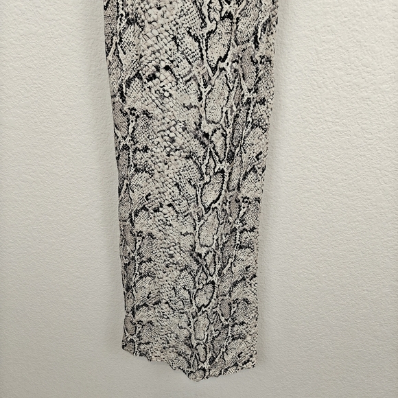 Reformation Kat Midi Snakeskin Printed V-neck Slip Dress Size 6 Women's - Picture 6 of 11